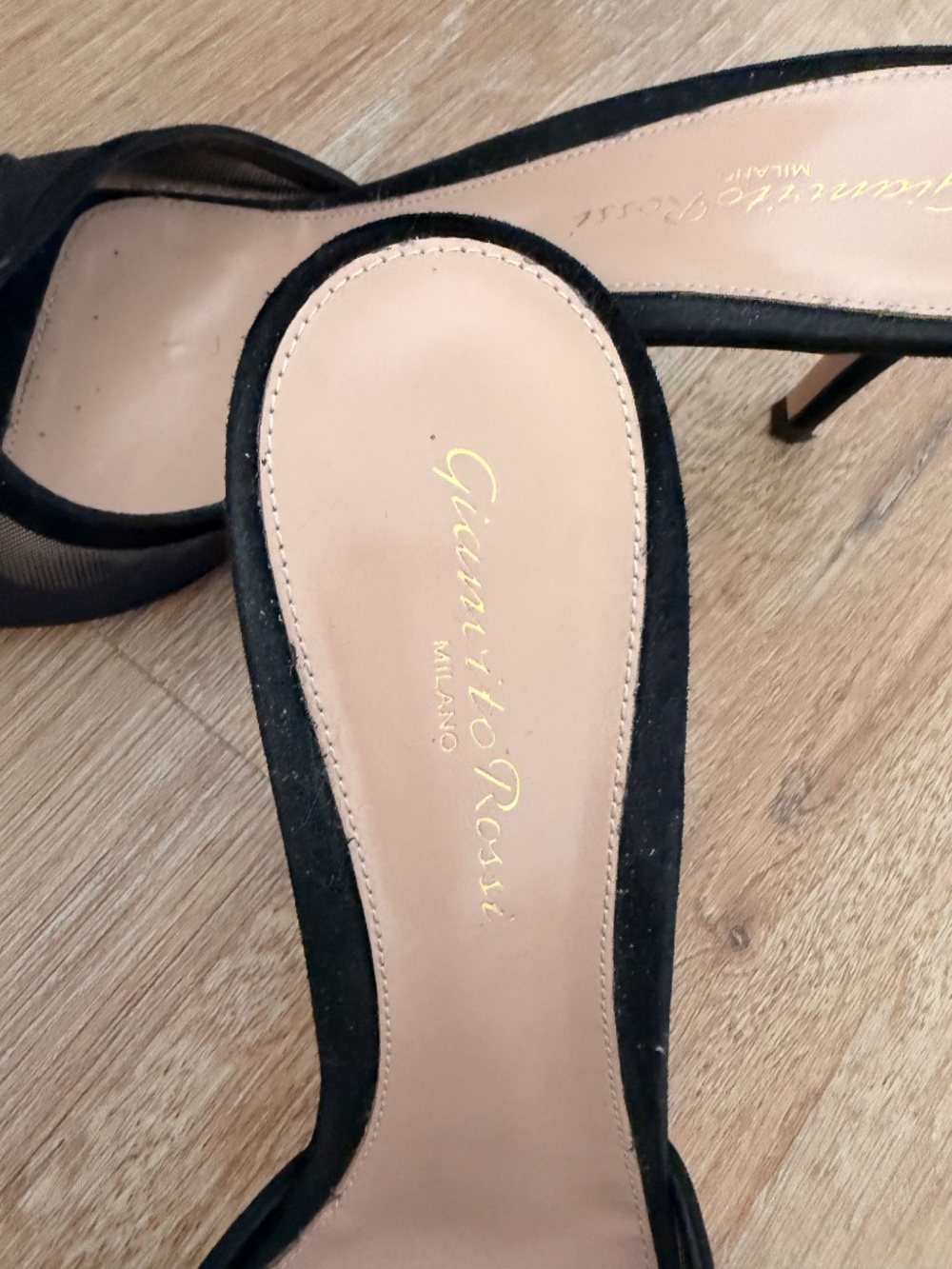 Gianvito Rossi llia Suede Butterfly Mules Black 70mm-Size 38 - Picture 3 of 5
